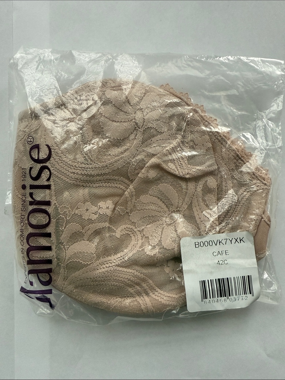 Glamorise WonderWire Front-Closure Stretch Lace Bra 42 C Cafe Plus Size Bra NWT